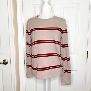 360 Sweater Brianne Stripe Print Sweater Crewneck NWT